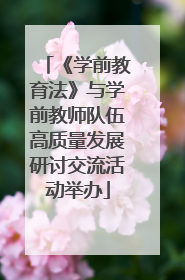 《学前教育法》与学前教师队伍高质量发展研讨交流活动举办