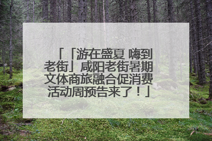 「游在盛夏 嗨到老街」咸阳老街暑期文体商旅融合促消费活动周预告来了！