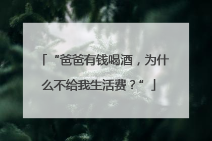 “爸爸有钱喝酒，为什么不给我生活费？”