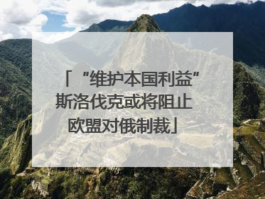 “维护本国利益” 斯洛伐克或将阻止欧盟对俄制裁