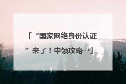 “国家网络身份认证”来了！申领攻略→