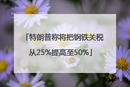 特朗普称将把钢铁关税从25%提高至50%