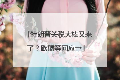 特朗普关税大棒又来了？欧盟等回应→