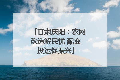 甘肃庆阳：农网改造解民忧 配变投运促振兴