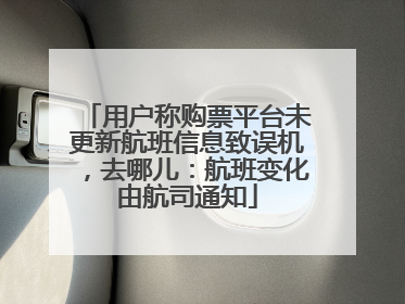 用户称购票平台未更新航班信息致误机，去哪儿：航班变化由航司通知