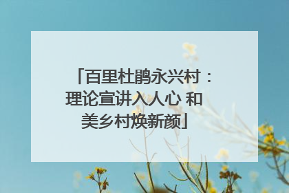 百里杜鹃永兴村：理论宣讲入人心 和美乡村焕新颜