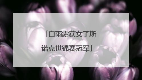 白雨露获女子斯诺克世锦赛冠军