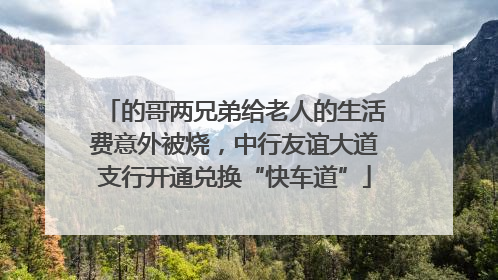 的哥两兄弟给老人的生活费意外被烧，中行友谊大道支行开通兑换“快车道”