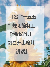 省“十五五”规划编制工作会议召开 胡昌升出席并讲话