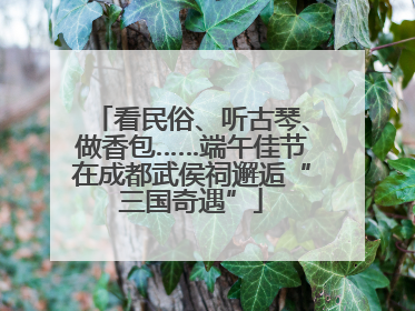 看民俗、听古琴、做香包……端午佳节在成都武侯祠邂逅“三国奇遇”