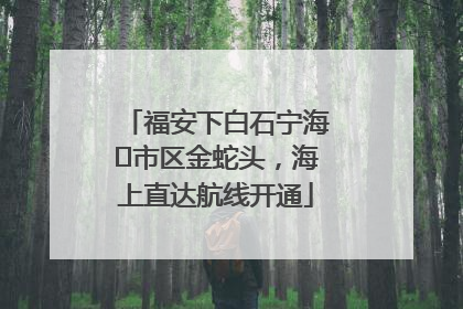 福安下白石宁海⇆市区金蛇头，海上直达航线开通