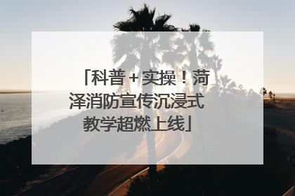 科普＋实操！菏泽消防宣传沉浸式教学超燃上线