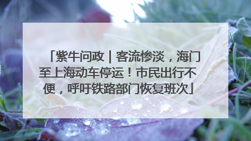 紫牛问政｜客流惨淡，海门至上海动车停运！市民出行不便，呼吁铁路部门恢复班次