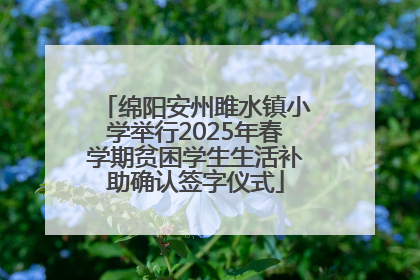 绵阳安州雎水镇小学举行2025年春学期贫困学生生活补助确认签字仪式