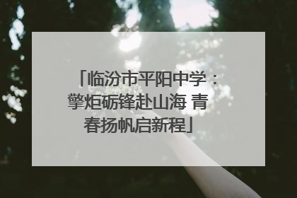 临汾市平阳中学：擎炬砺锋赴山海 青春扬帆启新程