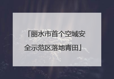 丽水市首个空域安全示范区落地青田