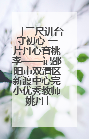 三尺讲台守初心 一片丹心育桃李——记邵阳市双清区新渡中心完小优秀教师姚丹