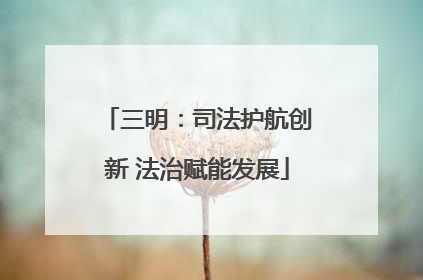 三明：司法护航创新 法治赋能发展