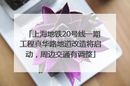 上海地铁20号线一期工程真华路地道改造将启动，周边交通有调整