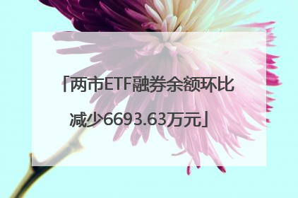 两市ETF融券余额环比减少6693.63万元