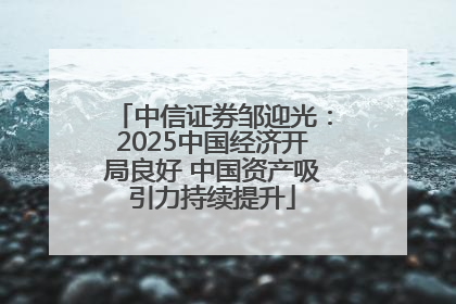 中信证券邹迎光：2025中国经济开局良好 中国资产吸引力持续提升