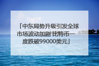 中东局势升级引发全球市场波动加剧 比特币一度跌破99000美元