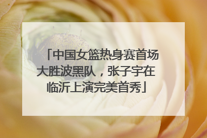中国女篮热身赛首场大胜波黑队，张子宇在临沂上演完美首秀