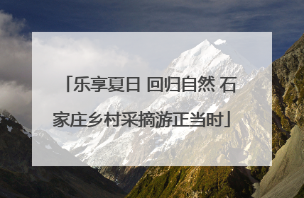 乐享夏日 回归自然 石家庄乡村采摘游正当时