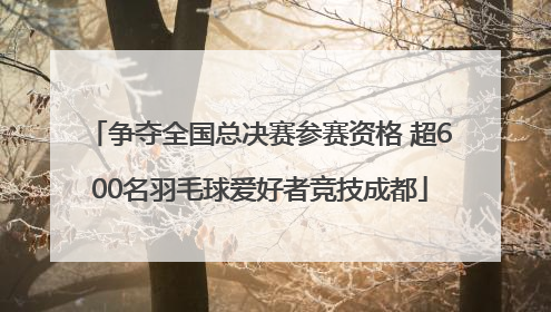 争夺全国总决赛参赛资格 超600名羽毛球爱好者竞技成都