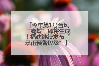 今年第1号台风“蝴蝶”即将生成！福建继续发布“暴雨预警Ⅳ级”