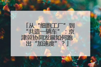 从“细胞工厂”到“共造一辆车”：京津冀协同发展如何跑出“加速度”？