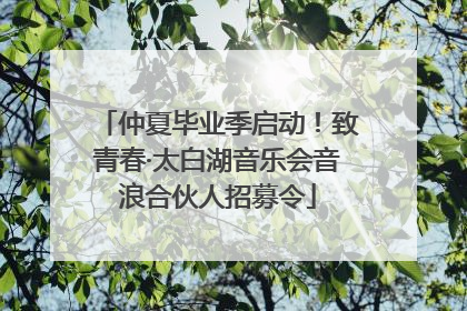 仲夏毕业季启动！致青春·太白湖音乐会音浪合伙人招募令