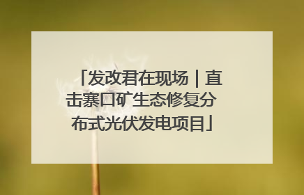发改君在现场｜直击寨口矿生态修复分布式光伏发电项目