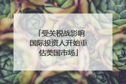 受关税战影响 国际投资人开始重估美国市场