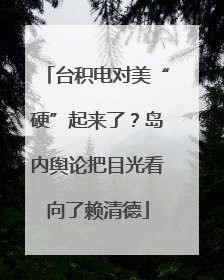台积电对美“硬”起来了？岛内舆论把目光看向了赖清德