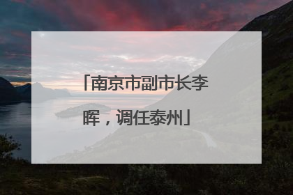 南京市副市长李晖，调任泰州