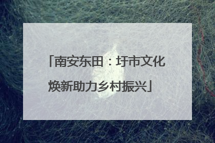 南安东田：圩市文化焕新助力乡村振兴