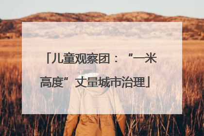 儿童观察团：“一米高度”丈量城市治理