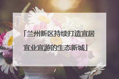 兰州新区持续打造宜居宜业宜游的生态新城