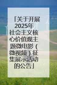 关于开展2025年社会主义核心价值观主题微电影（微视频）征集展示活动的公告