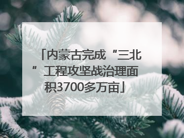 内蒙古完成“三北”工程攻坚战治理面积3700多万亩