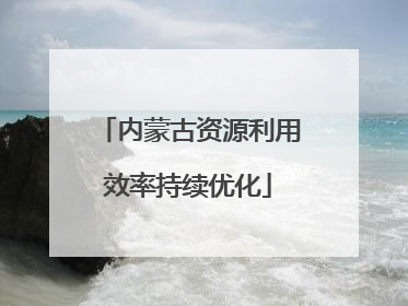 内蒙古资源利用效率持续优化