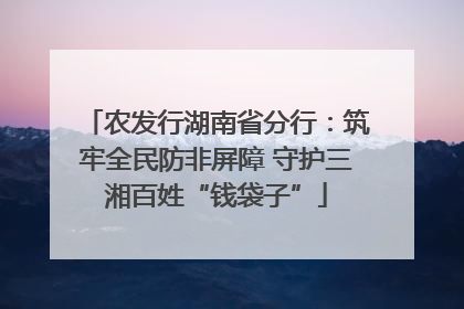 农发行湖南省分行：筑牢全民防非屏障 守护三湘百姓“钱袋子”