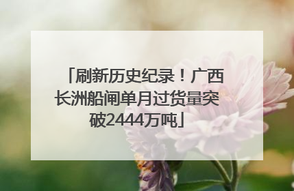 刷新历史纪录！广西长洲船闸单月过货量突破2444万吨