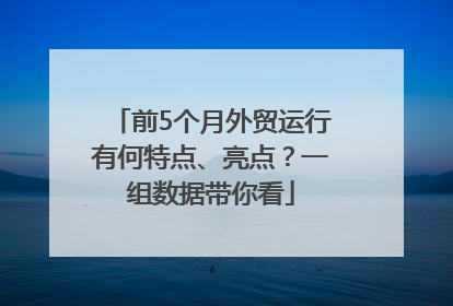 前5个月外贸运行有何特点、亮点？一组数据带你看
