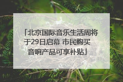 北京国际音乐生活周将于29日启幕 市民购买音响产品可享补贴