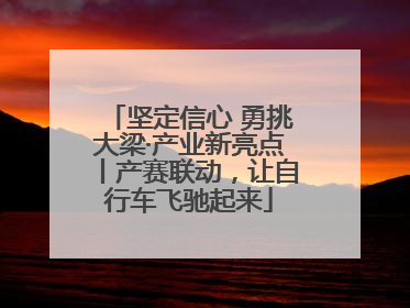 坚定信心 勇挑大梁·产业新亮点丨产赛联动，让自行车飞驰起来