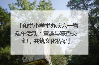 和悦小学举办庆六一暨端午活动：童趣与粽香交织，共筑文化桥梁