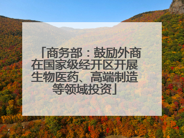 商务部：鼓励外商在国家级经开区开展生物医药、高端制造等领域投资
