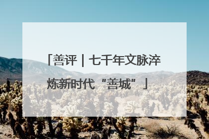 善评｜七千年文脉淬炼新时代“善城”